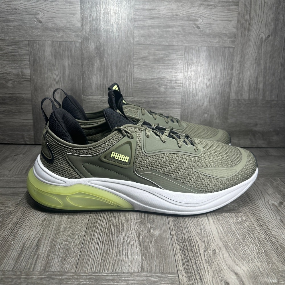 Puma Running Shoes Cell Thrill Mens 12 Olive Green Lime 310168-32 NEW